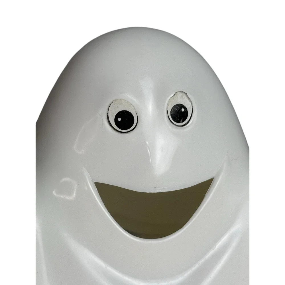 TWO- Vintage 90s Y2K Halloween Plastic‎ White Ghost Candy Dish Tray Bowl Spooky
